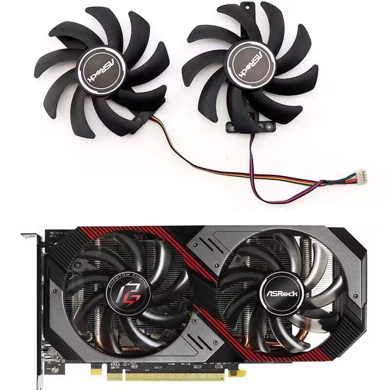 PVA080E12R 85 มม.4PIN RX5500 RX5600 Cooler พัดลมหม้อน้ําสําหรับ Asrock Radeon Rx5500 5600 Xt Phantom