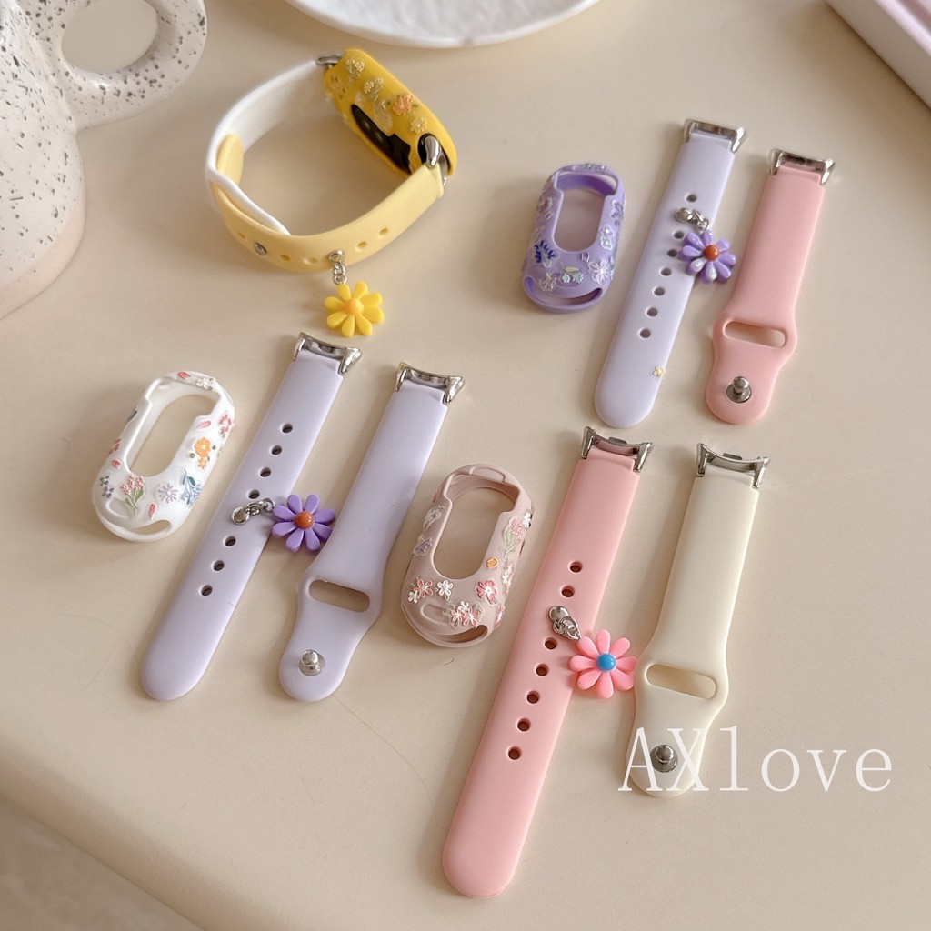 Daisy จี้ซิลิโคนสําหรับ Xiaomi Mi Band 10 9 8 NFC สร้อยข้อมือสําหรับ Mi Band 9 10 รุ่นเซรามิคสายรัดข้อมือ