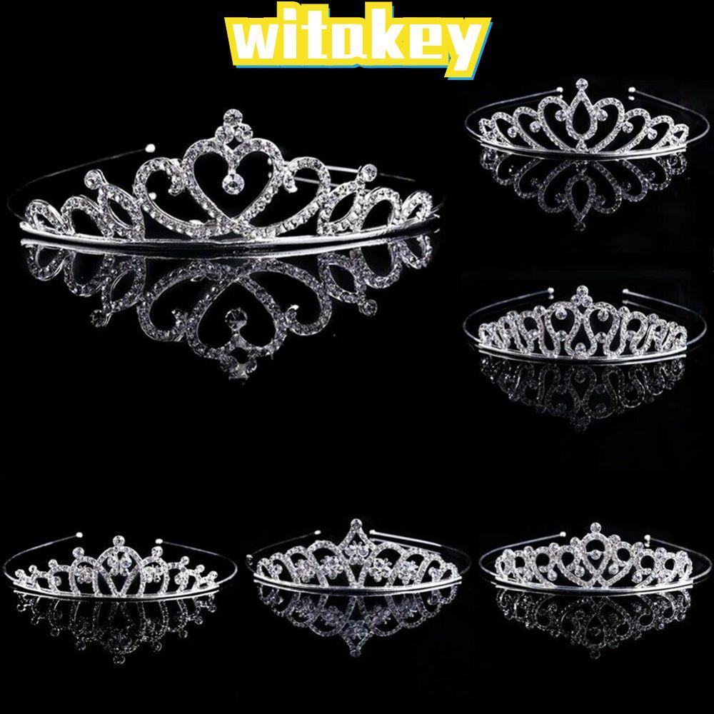Witakey มงกุฎเจ้าหญิงสำหรับงานปาร์ตี้พร้อมเพชรเทียม Royal Rhinestone สไตล์ราชินี เหมาะสำหรับผู้หญิง