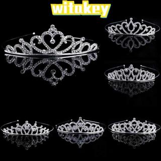Witakey มงกุฎเจ้าหญิงสำหรับงานปาร์ตี้พร้อมเพชรเทียม Royal Rh…