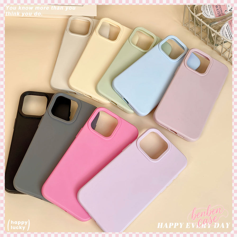 COD-ในไทย🔥เคสไอโฟน For iPhone 11 17 16 15 12 13 14 15 Pro Max X XS Max 7 8 Plus เคสมือถือ สีพื้น สีลูกกวาดแบบเรียบง่าย