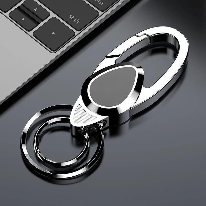 ส่วนบุคคล Anti Loss Key จี้หนังพวงกุญแจผู้ถือกุญแจรถแบบพกพา Carabiner เข็มขัดเอวหัวเข็มขัดทนทาน Key Ring สําหรับชาย