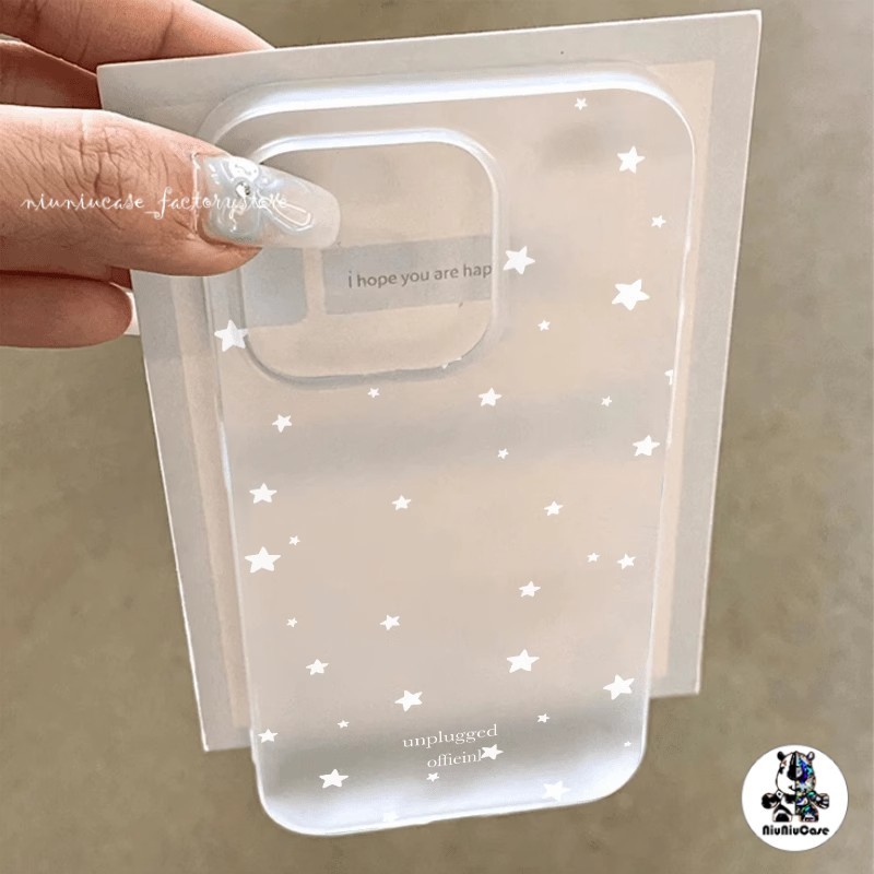 กรณีโทรศัพท์ จัดส่งในพื้นที่ ดาวสีขาว สไตล์อินสตาแกรม for iPhone 17 16 15 14 13 12 11 PRO MAX X XS MAX XR 7/8P กันกระแทก