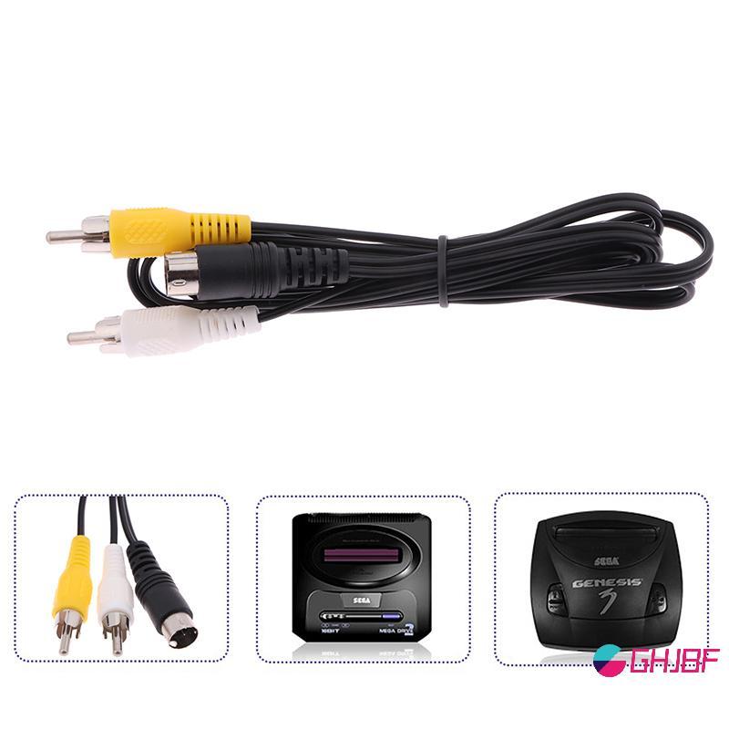GHJBF] 1PC สําหรับ Sega 2/3 AV การเชื่อมต่อสายไฟสําหรับ SEGA II/MD 1.5M 3 Pin เกม Audio Video AV Stereoposite สาย สมนเดิม