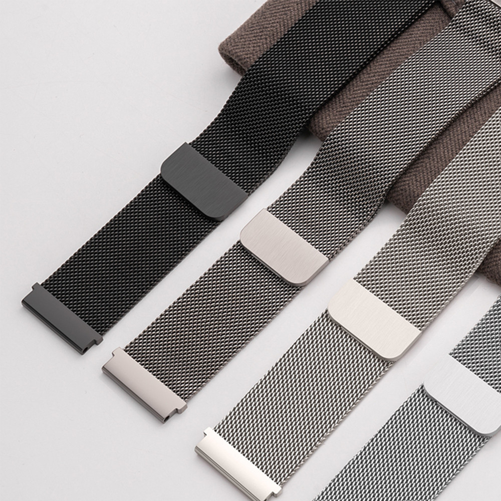 20มม 22มม สายรัดแม่เหล็กโลหะ Milanese Loop Band for Samsung Galaxy Watch/Redmi Watch 5 Lite/Huawei/Amazfit Bip 6/Garmin - รูปที่ 7