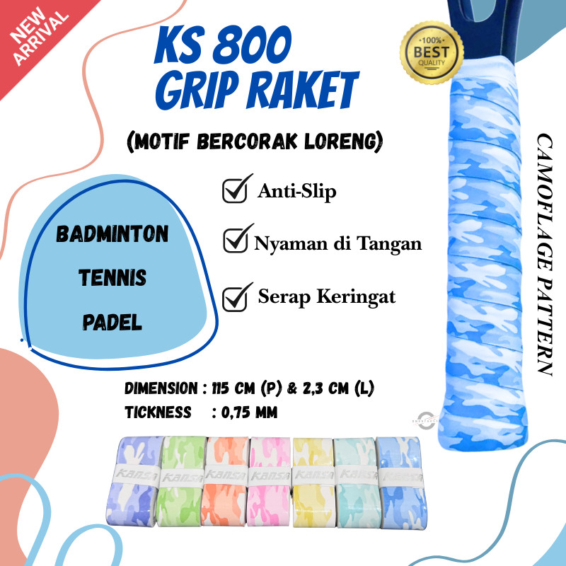Kansa KS800 Badminton Grip Tennis Padel Grip ไม้แบดมินตัน Camouflage High Soft Grap Original