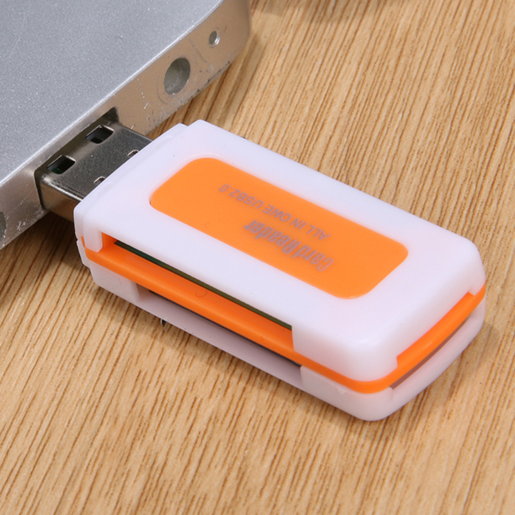 4 in 1 Mini USB 2.0 Card Reader Universal USB TF SD Card Reader Memory Card Reader Adapter for TF SD