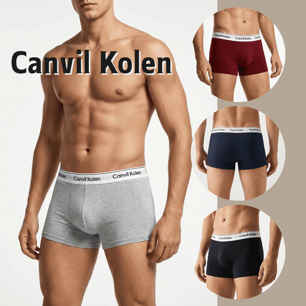 Canvil Kolen กางเกงในผู้ชาย บ็อกเซอร์ ผ้านุ่ม ระบายอากาศดี เป้าซับ 2 ชั้น ใส่สบายรุ่น