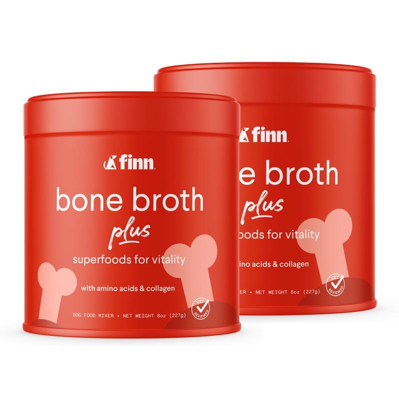 FINNBrothPlus 2-Pack Veterinary Formula Super Food Vitality และคอลลาเจนและกรดอะมิโนส่งเสริมสุขภาพร่ว