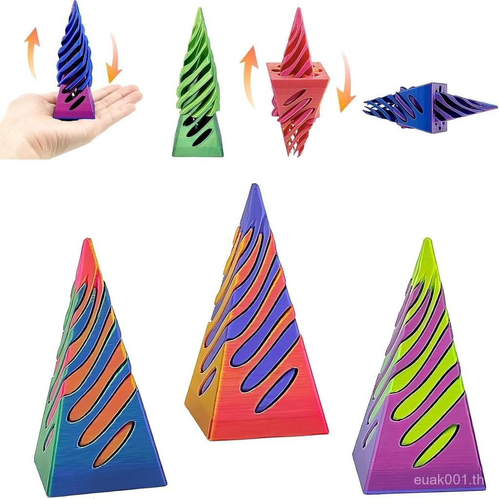 3 แพ็ค Impossible Cone, Spiral Cone Fidget ของเล่น, Imposible Cones pastal Pyramid Pyramid สําหรับผ่