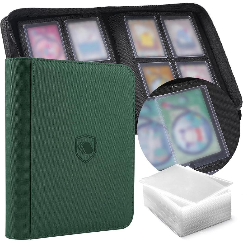 Toploader Binder,ถือ 160 Toploaders,100 Toploader รวม, 4 กระเป๋า PU Cover Top Loader Binder สําหรับ 