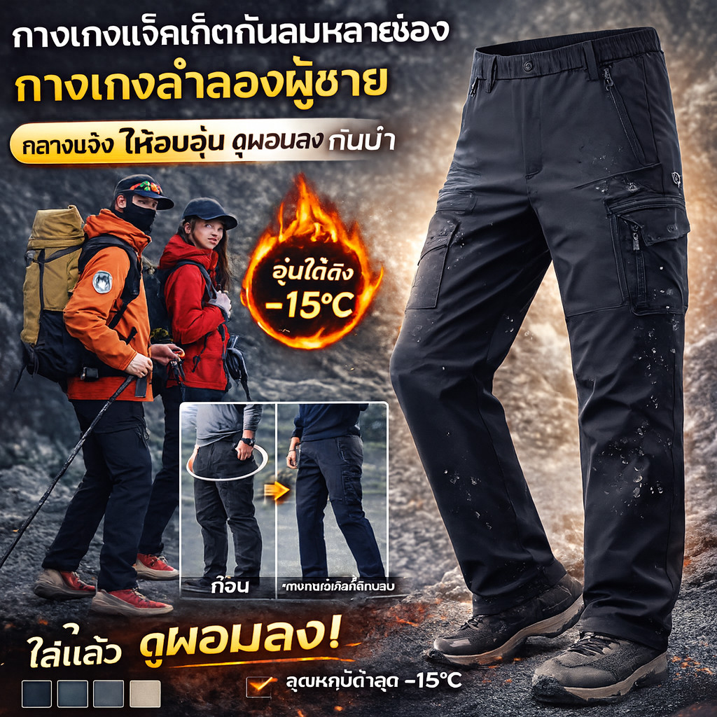【กันน้ำและกันหนาว】กางเกงลำลอง กันน้ำ/กางเกงหนาว/กางเกงลำลอง