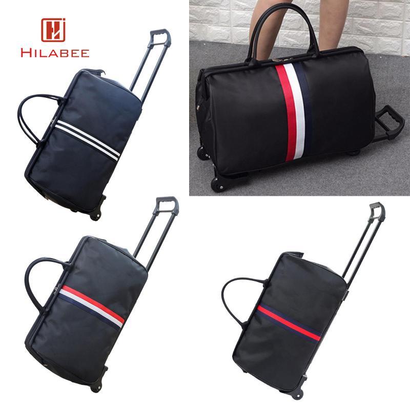 [hilabee] Travel Duffel Bag with 2 Wheel Organizer Storage Waterproof Holdall Shoes