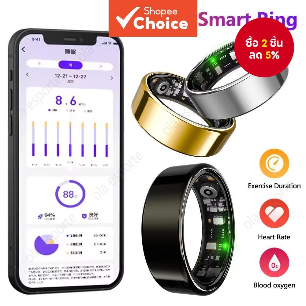 แหวนแฟชั่นอัจฉริยะรุ่นใหม่สําหรับผู้ชายและผู้หญิง ตรวจสอบการนอนหลับ วัดอัตราการเต้นของหัวใจ ตรวจวัดออกซิเจนในเลือด ชาร์จไร้สาย กันน้ําได้ นับจํานวนก้าว