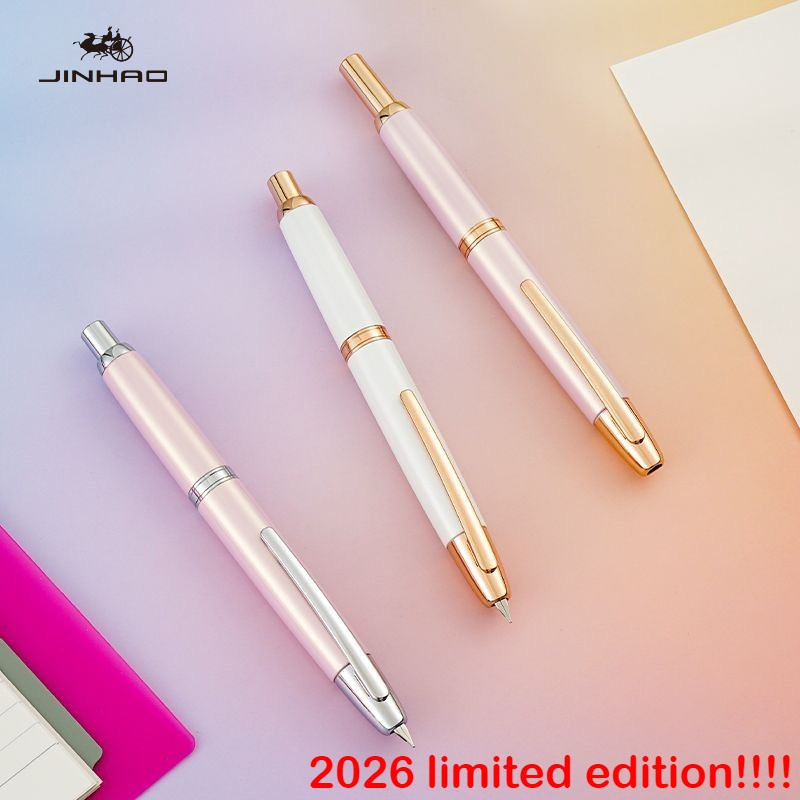 JINHAO 10 2026 Limited Edition สี Pearly สีชมพูกด Fountain ปากกา Retractable ปากกาโรงเรียนอุปกรณ์สํา