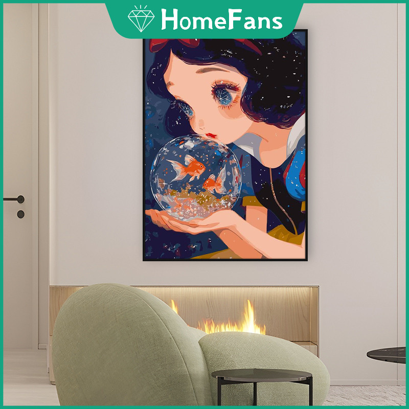 HFDisney Princess Illustration Painting 5D DIY ภาพวาดเพชรรอบเพชร Rhinestone Cross Stitch Home Wall ตกแต่ง Unframed Art หัตถกรรมชุด - รูปที่ 2