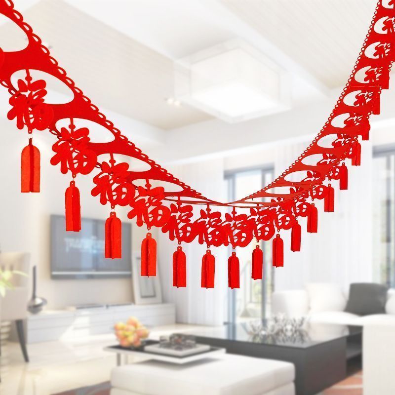 🎉COD🎉2026ตกแต่งปีใหม่ สายแขวนเพดานแต่งตรุษจีน สายประดับตรุษจีน ยาว 3 เมตร แขวนอักษรมงคล ใช้ตกแต่งร้านค้า - รูปที่ 7