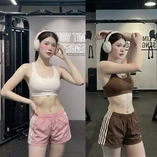CHADA Nylon track pants กางเกงขาสั้นผ้าไนลอน-แต่งแถบน่ารักๆ สีสันสดใส ใส่สบาย