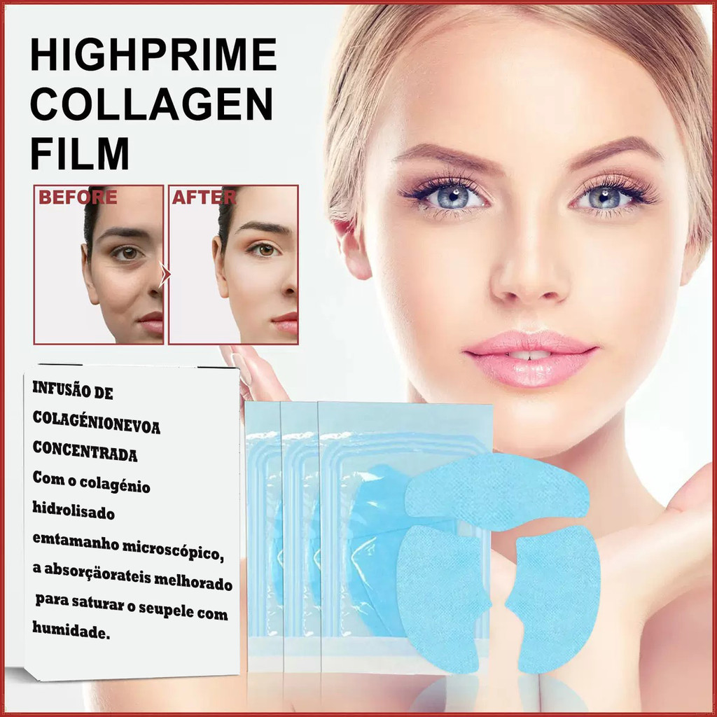 4OIP 4 ชิ้น 12 ชุด หน้ากากคอลลาเจนบํารุงผิวหน้าต่อต้านวัยที่ละลายน้ําได้ Highprime