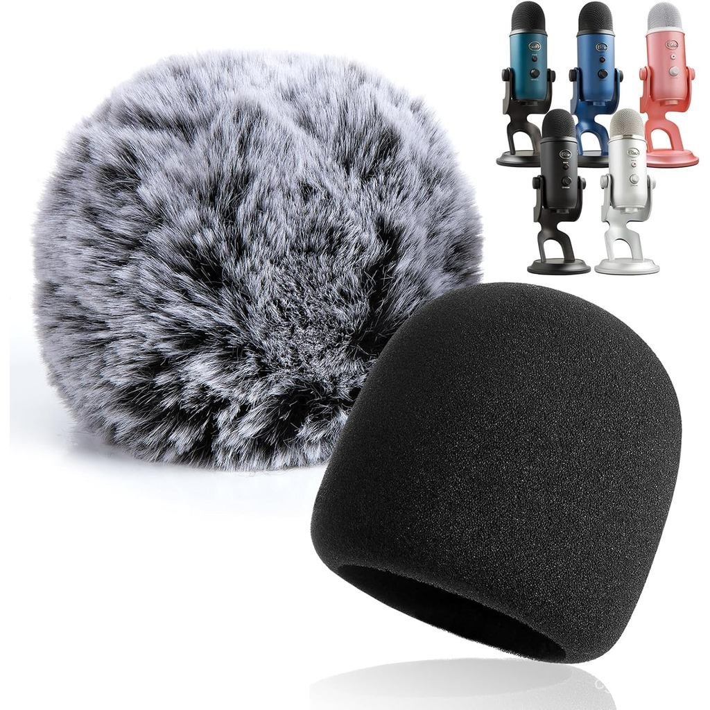 YOUSHARES 2PCS Blue Yeti Pop Filter สําหรับสีฟ้า Yeti ไมโครโฟน, Yeti โฟมกระจก Dead Cat Blue Yeti Mic