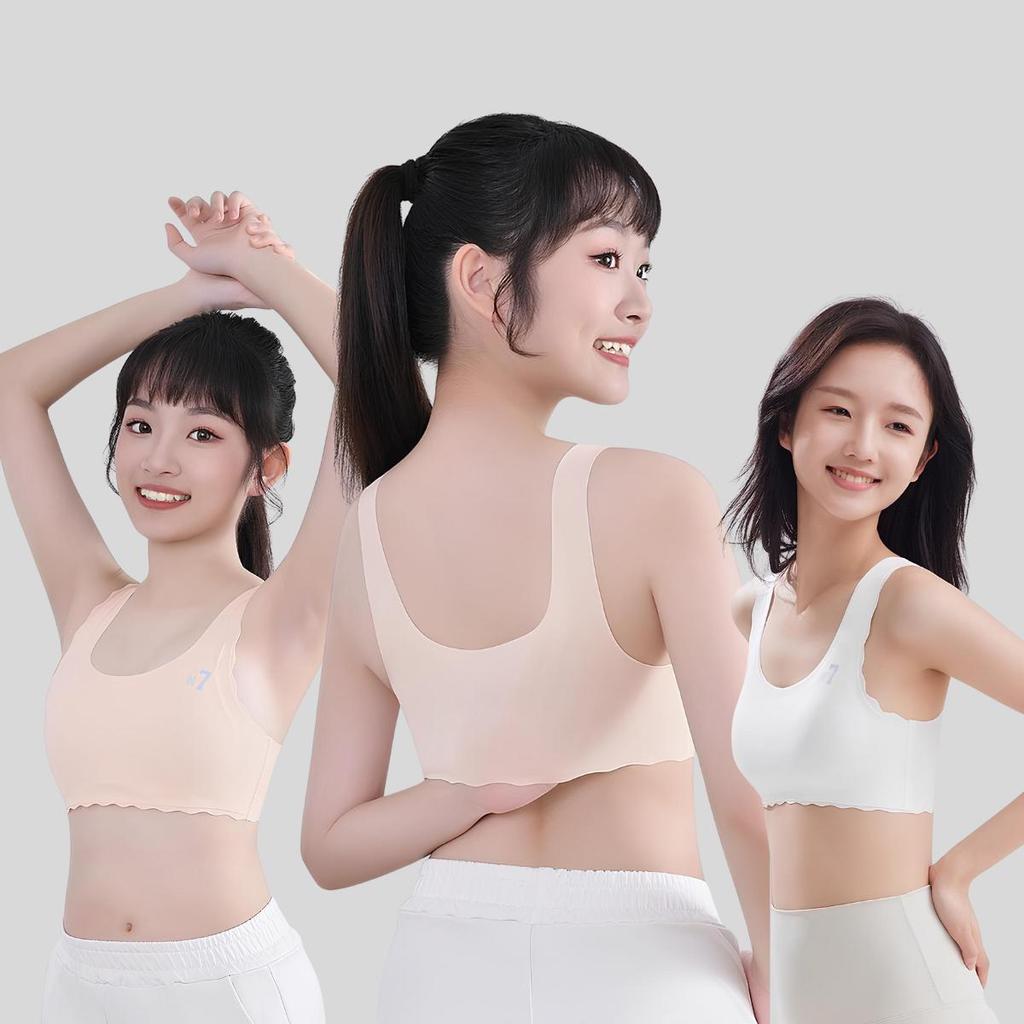 📌แพ็ค 4 ชิ้น📌 เสื้อซับในเด็กสาว ใส่สบาย ฟองน้ำในตัว ผ้านุ่มลื่น เสื้อซับในไร้ขอบ วัยรุ่น ระบายอากาศได้ดี