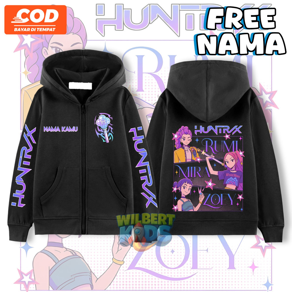 FUZZY& NEW KPOP DEMON HUNTER CHILDRENS ZIPPER JACKET สําหรับ BOYS และ GIRLS/HUNRX KPOP DEMON HUNTER 