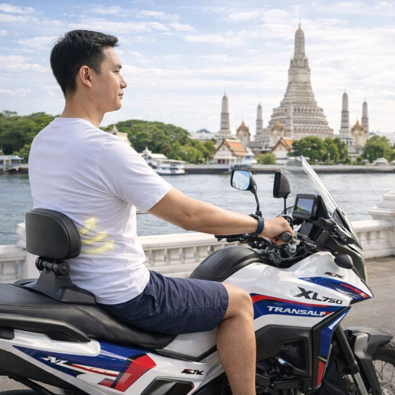 ADV350 XMAX300 PCX160พนักพิงหลังเสริม มอเตอร์ไซค์ Universal ลดปวดหลัง สำหรับขี่ทางไกล ปรับได้