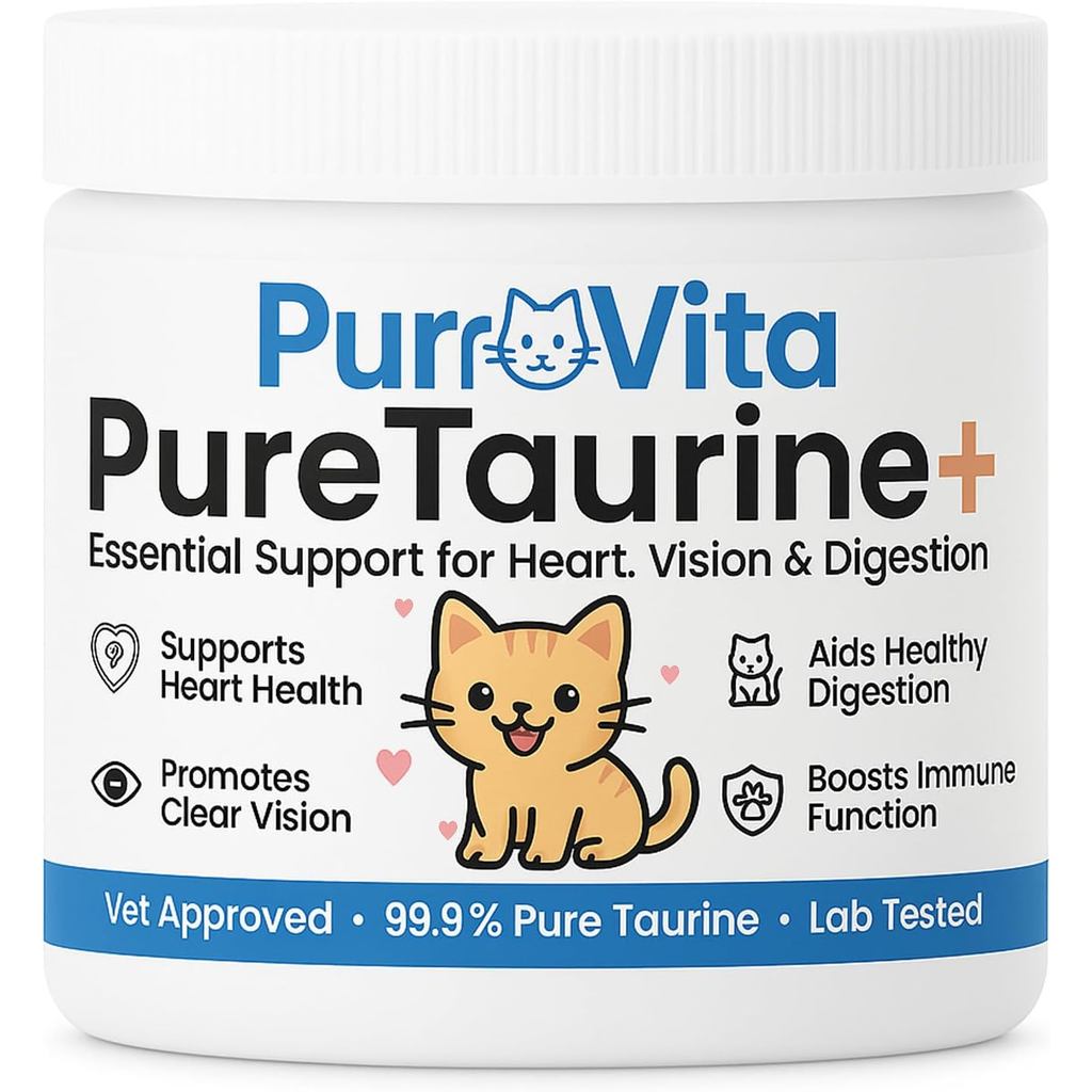 PurrVita Taurine, Taurine, แป้งทอรีน, ปกป้องหัวใจ, ดวงตา และฟังก์ชั่นภูมิคุ้มกัน-200g (1)