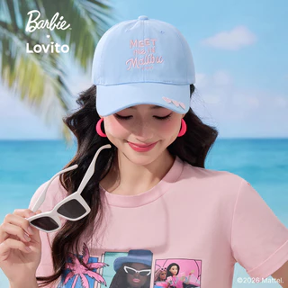 Barbie™ X Lovito หมวกทรงลำลองปักลายสไตล์สุดน่ารักสำหรับฤดูร้อน เกาหลี อินเทรนด์ LB1AD029