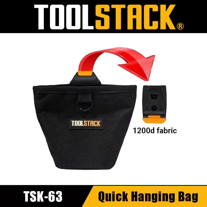 TOOLSTACK กระเป๋าเอวแบบแขวนเร็ว กระเป๋าหนังหนังสือเรียนแบบกันน้ำ Oxford TSK-63