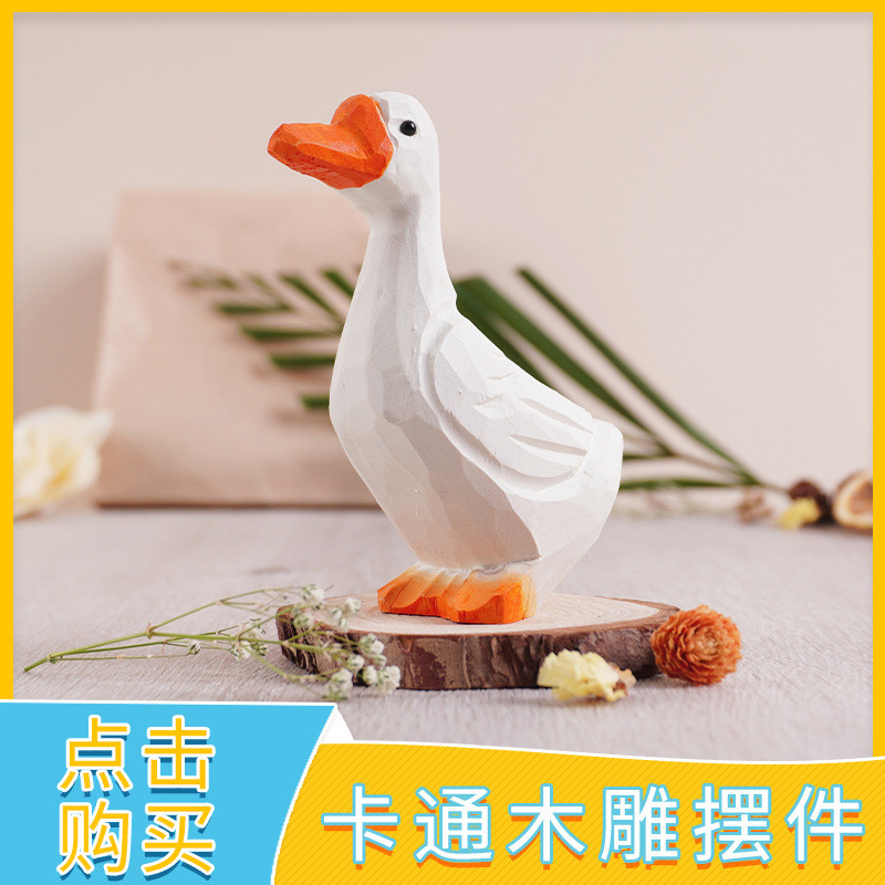 หัตถกรรมไม้ Peace Joy Duck Handmade diy ของเล่น Goose แฟนของขวัญวันเกิดมาพร้อมกับเป็ดงานฝีมือไม้ Pin