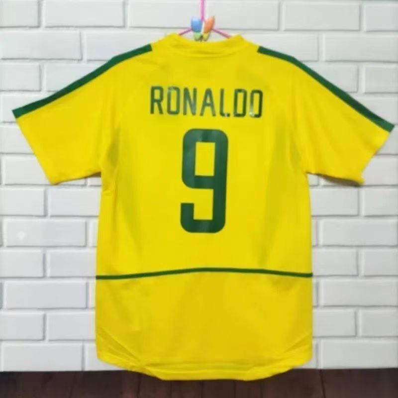 Retro 2002 Brazil home เสื้อฟุตบอลแขนสั้น