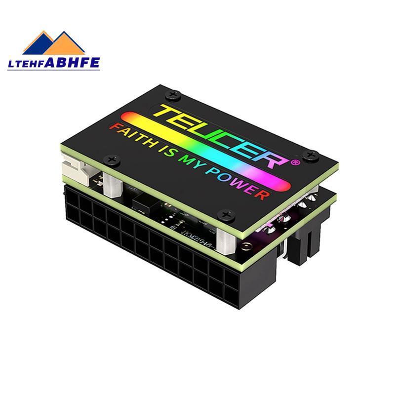 [ขายร้อน L] ATX 24Pin RGB 90° ตัวแปลง 24Pin ATX Adapter สําหรับแหล่งจ่ายไฟเมนบอร์ด 24PlN