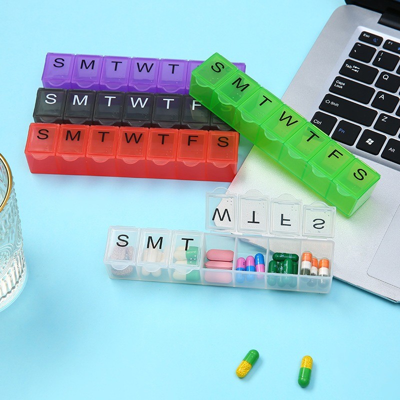 New Travel 7 Days 7 Grids Mini Pill Cases Organizer Container for A Week Pills Box Vitamins Fish Oil