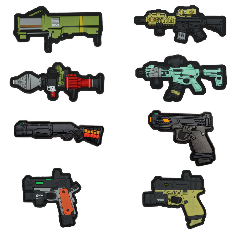 Spot Goods#Heat Q Weapon Magic Armband Tactical Backpack Sticker Rocket Launcher PVC Soft Rubber Sta