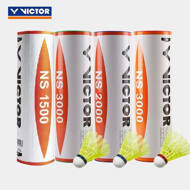 Wickdo Victor NS3000/2000 ลูกไนลอนทนทานสำหรับแบดมินตัน พลาสติกกันลม 6 ชิ้น