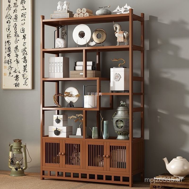 ตู้โชว์ชั้นวางสไตล์จีนชั้นวางกระเป๋า Guduo Bogu ชั้นวางตู้ตกแต่ง Mail Storage ชั้นวางหนังสือ Pavilio