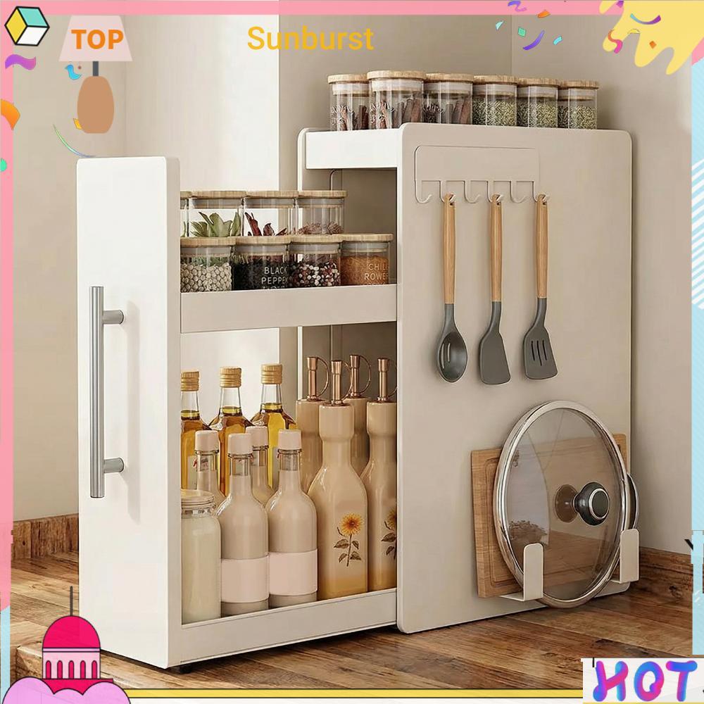 Slide Out Spice Racks Organizer สําหรับห้องน้ําใต้อ่างล้างจานและบาร์กาแฟ (11.5 ซม.) [Sunburst11.th]