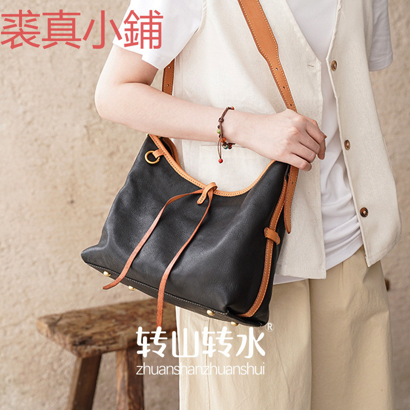 Qiuzhen Shop Fashion Bucket Bag carryall Small Size Crossbody Bag Commuter Tote Bag Shoulder Female 
