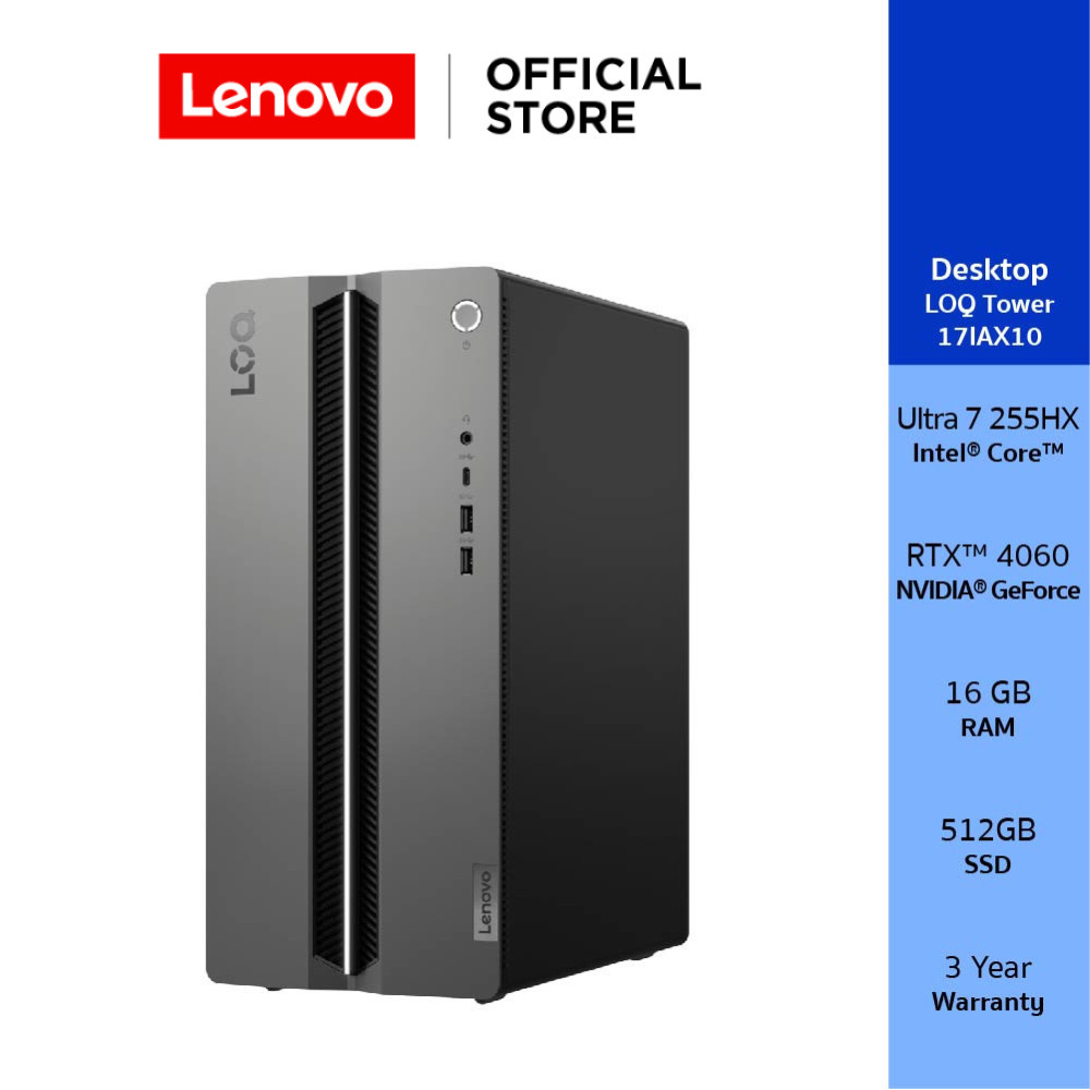 Lenovo LOQ Tower 17IAX10(91AY001YTA)DESKTOP PC Intel Core Ultra 7 255HX RTX 4060 16GB SSD 512GB