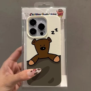แอปเปิ้ลโทรศัพท์ เคสชินจังหมีง่วงน่ารัก สำหรับ iPhone เคสไอโฟน 13 12 11 PRO MAX X XS MAX 16 15 14 XR 7/8PLUS จัดส่งจากปร