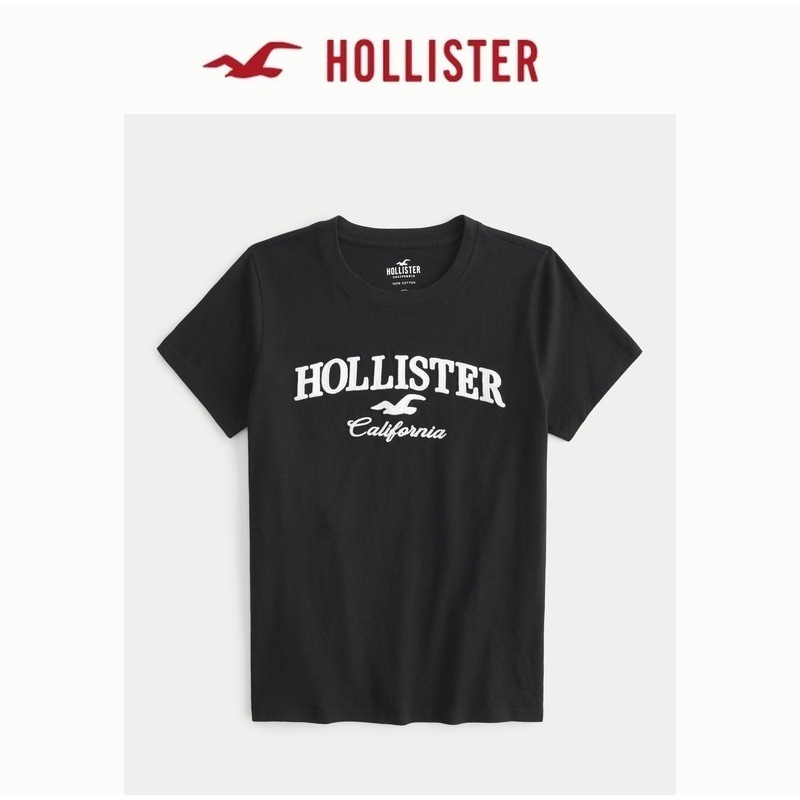 HOLLISTER  ขายร้อนHollister Mens Little Seagull Letter พิมพ์รอบคอเสื้อยืดสไตล์ California Streetwear