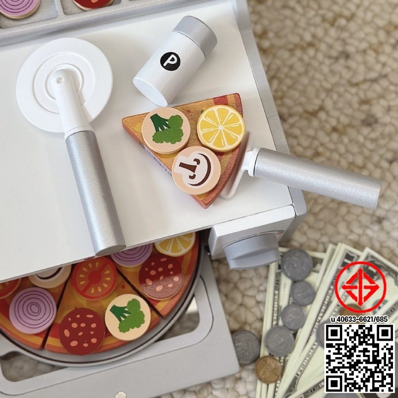 ชุดเตาอบพิซซ่าของเล่นไม้ ของเล่นเด็ก ของเล่นในครัว ชุดเตาBBQอุปกรณ์ครบเซ็ต ของเล่นทําอาหาร - รูปที่ 4