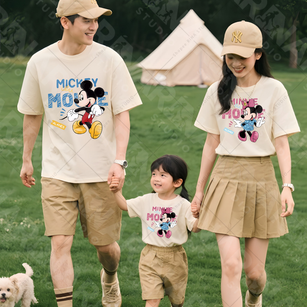 🔥พร้อมส่ง&COD🔥RINA STUDIO🔥 2025แบบใหม่ ทีชิร์ตผ้า cotton เอวกลม ชุดพ่อแม่ลูก ชุดครอบครัว ชุดแม่ลูก#6