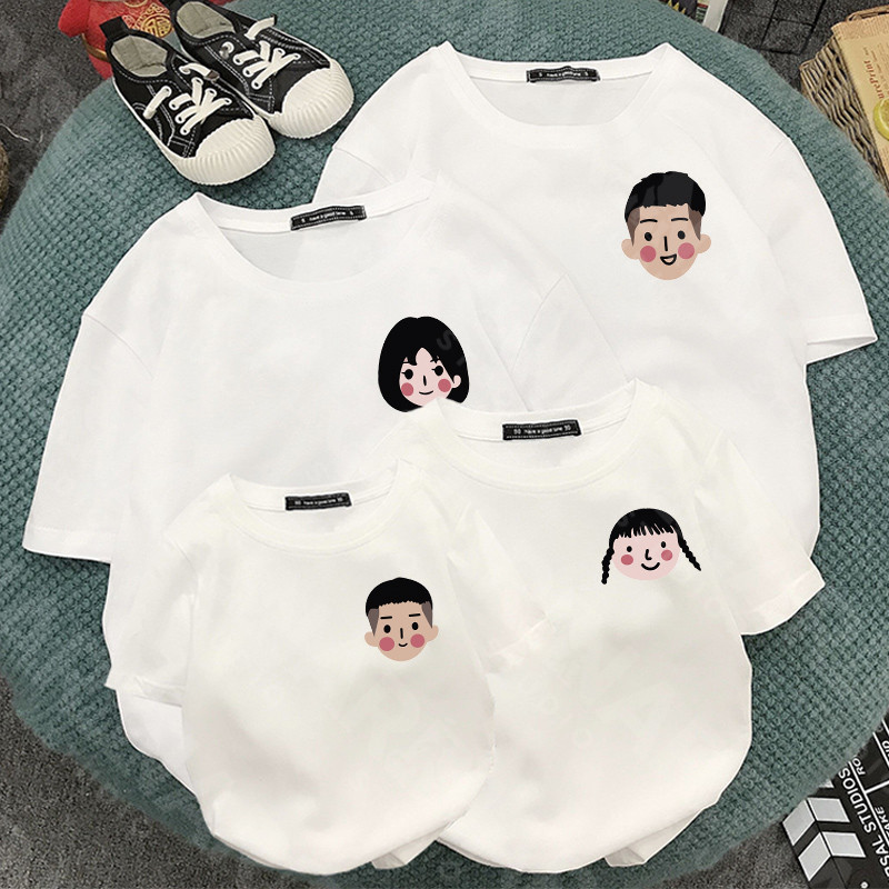 🔥พร้อมส่ง&COD🔥RINA STUDIO   เสื้อยืดแขนสั้นแบบร่วมสไตล์สำหรับพ่อแม้และเด็ก ปี 2025, สบายและนุ่ม, ผ้าฝ้ายแท้ 100%