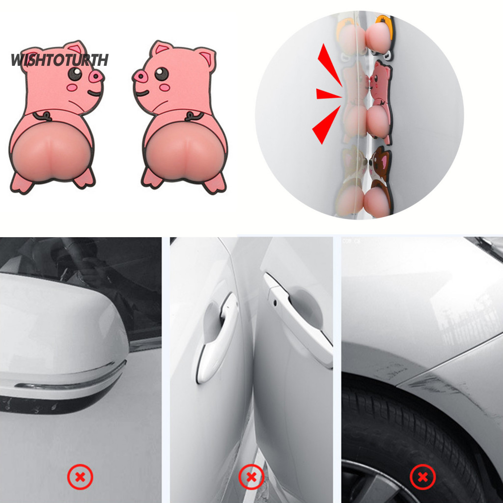 ☼WT 2 ชิ้น Creative Car Crash Pads ความยืดหยุ่นสูง