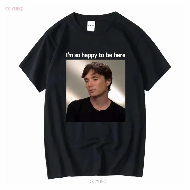 ฉันมีความสุขมากที่ได้อยู่ที่นี่ เสื้อยืดแขนยาว Cillian Murphy Disappointed Meme สไตล์วินเทจ ยูนิเซ็ก