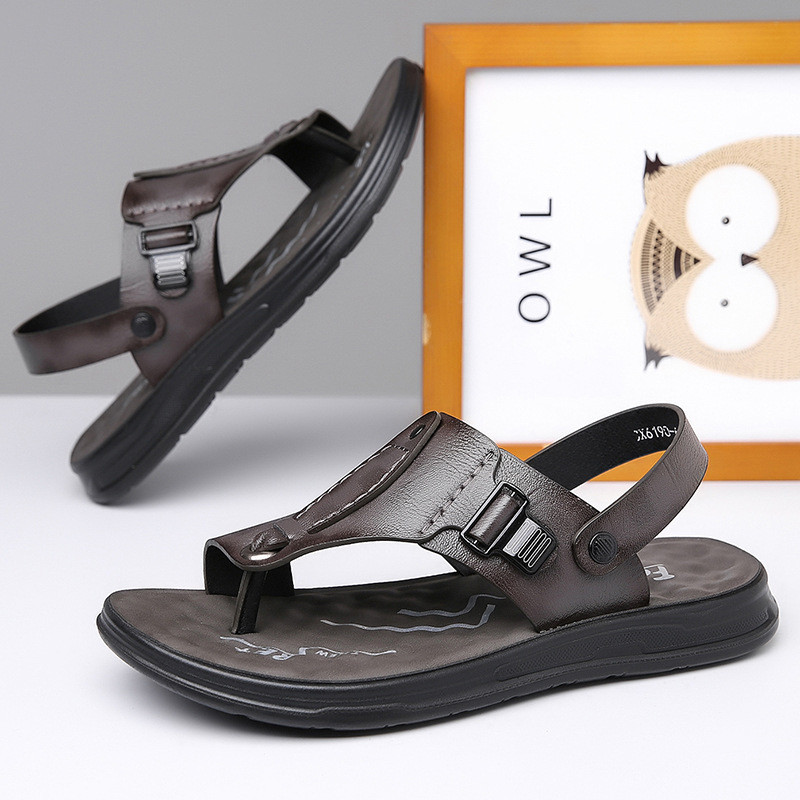 รองเท้าแตะหนังผู้ชายแฟชั่นเรียบง่ายทุกการแข่งขันรองเท้าชายหาดผู้ชาย shein20260130