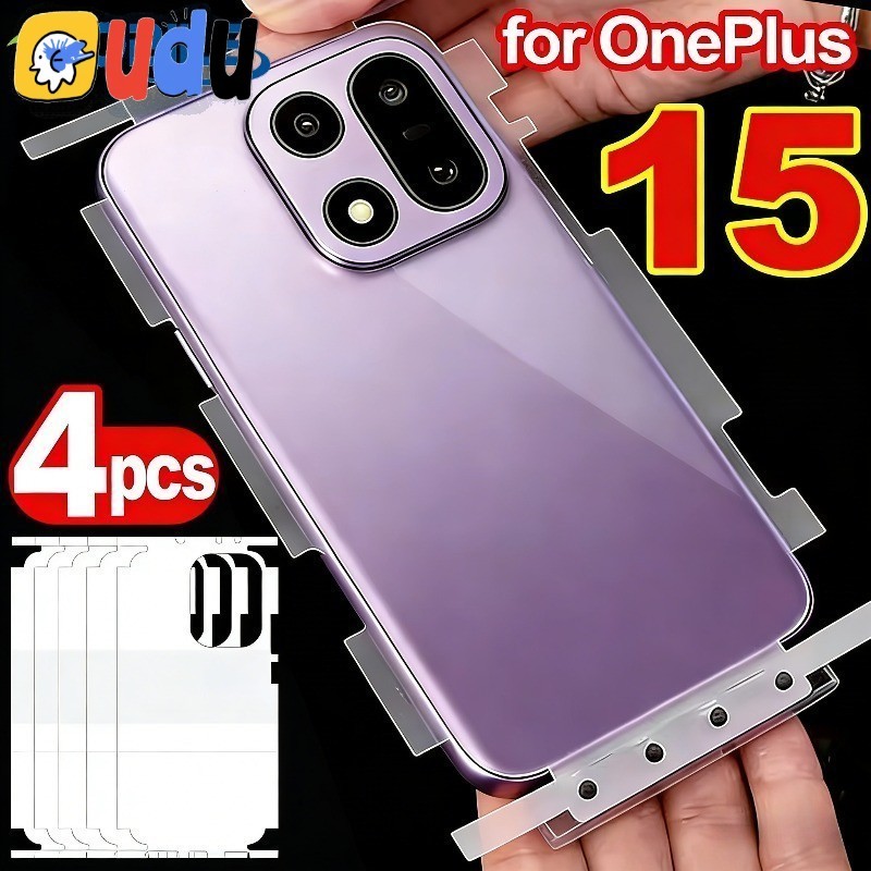 [MOAuto] 4/1 ชิ้น Soft TPU Clear ฟิล์มป้องกัน - กันกระแทก, ป้องกันรอยขีดข่วน - สําหรับ OnePlus 15 ชายแดน - ติดตั้งฟรีตัวป้องกันหน้าจอด้านหลัง - ฟิล์ม Hydrogel คลุมทั้งหมด