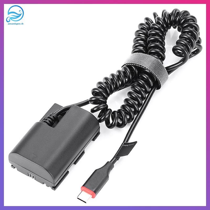 [amandapoe.th] LP-E6 LP-E6NH USB Type-C Dummy Battery Power Adapter สําหรับ R5 R6 5DS R 7D 6D 5D3 5D
